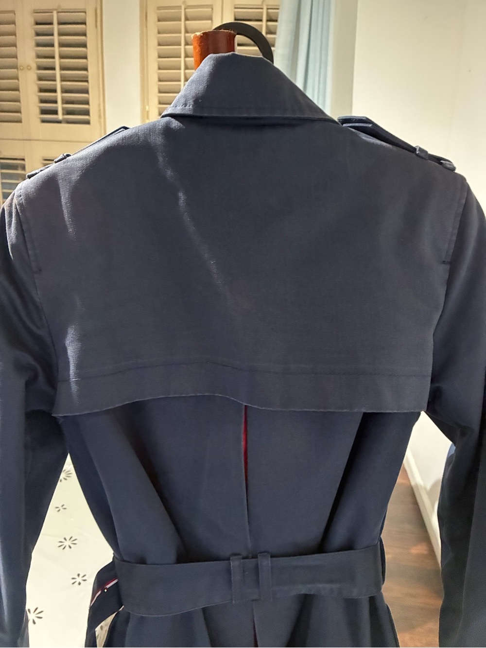 Tommy Hilfiger Navy Trench Coat with Belt